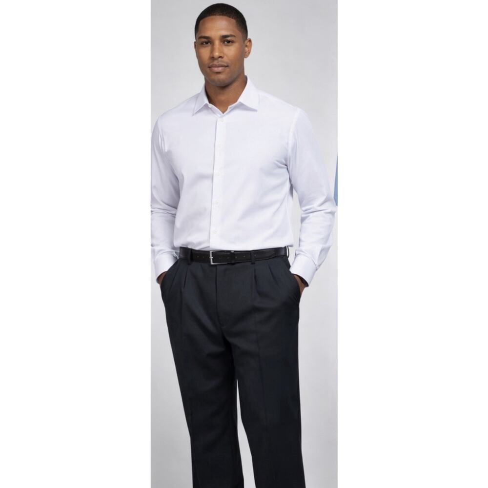 Alan Flusser Dress Pants Pleated Black Mens 38x30 Classic Formal Slacks